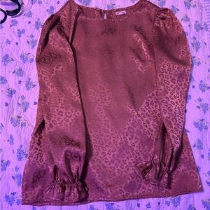 Elegant Leopard Print Satin Blouse